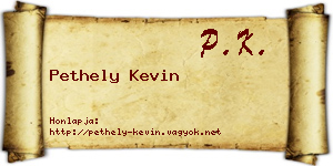 Pethely Kevin névjegykártya